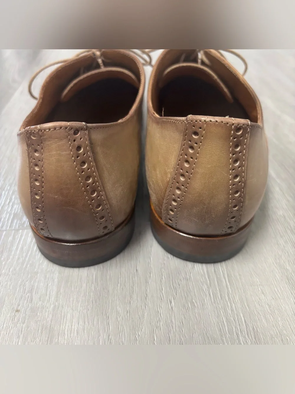 Antonio Maurizi Made in Italy Brown Leather Wingtip Oxfords Shoes Mens Size 9